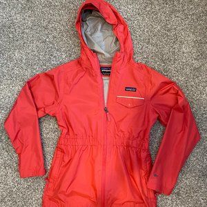 Patagonia Girls H2NO Wind/Rain Resistant Full Zip Jacket w Hood Size XL 14
